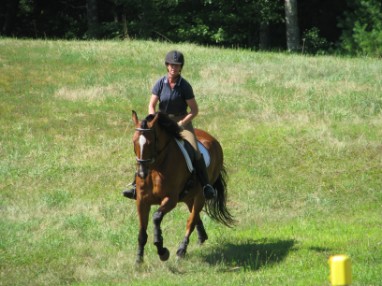 Lynn and Xa hacking out on the meadow